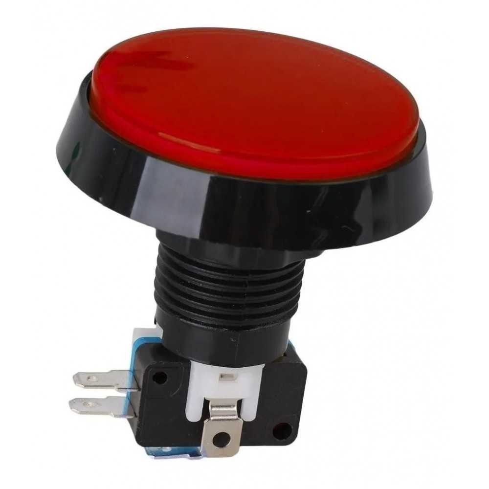 Pulsador Interruptor Redondo Grande Rojo Con Piloto Arcade Juego