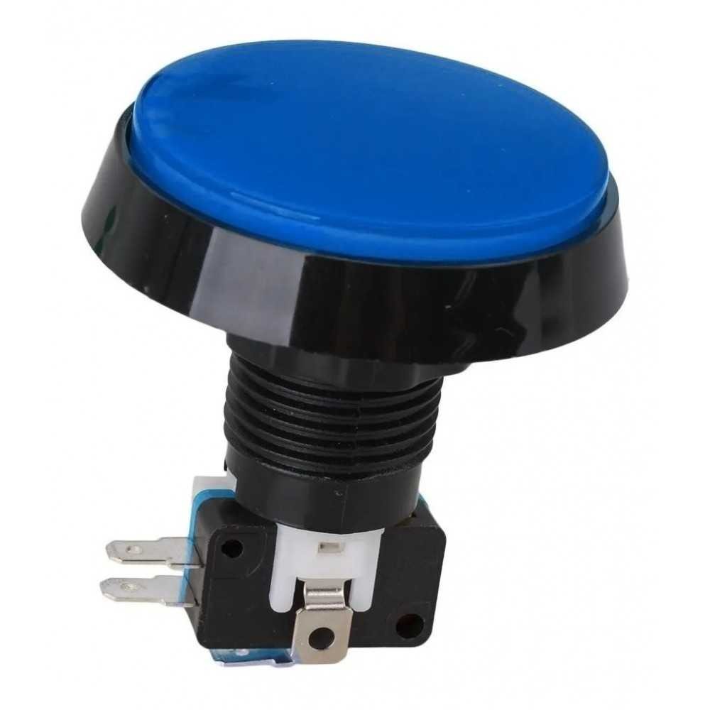 Pulsador Interruptor Redondo Grande Azul Con Piloto Arcade Juego