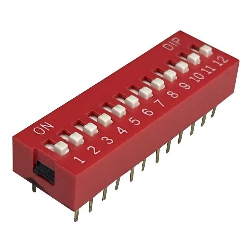 Dip Switch 12 Posiciones Bits Vías Canal Deslizable