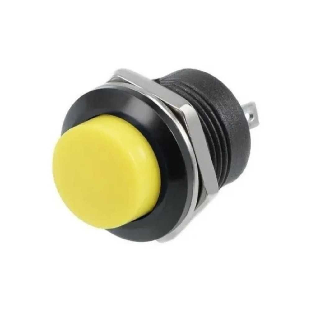 Botón Pulsador Push Button On 2 Pines Na Mediano AMARILLO Plastico