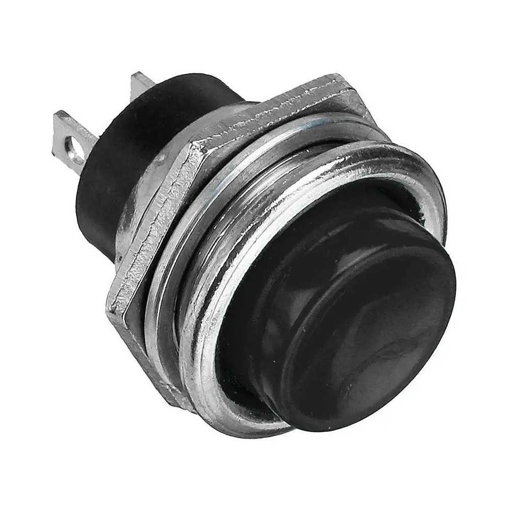 100 Botones Pulsadores Push Button On Negro 2 Pines NA Mediano