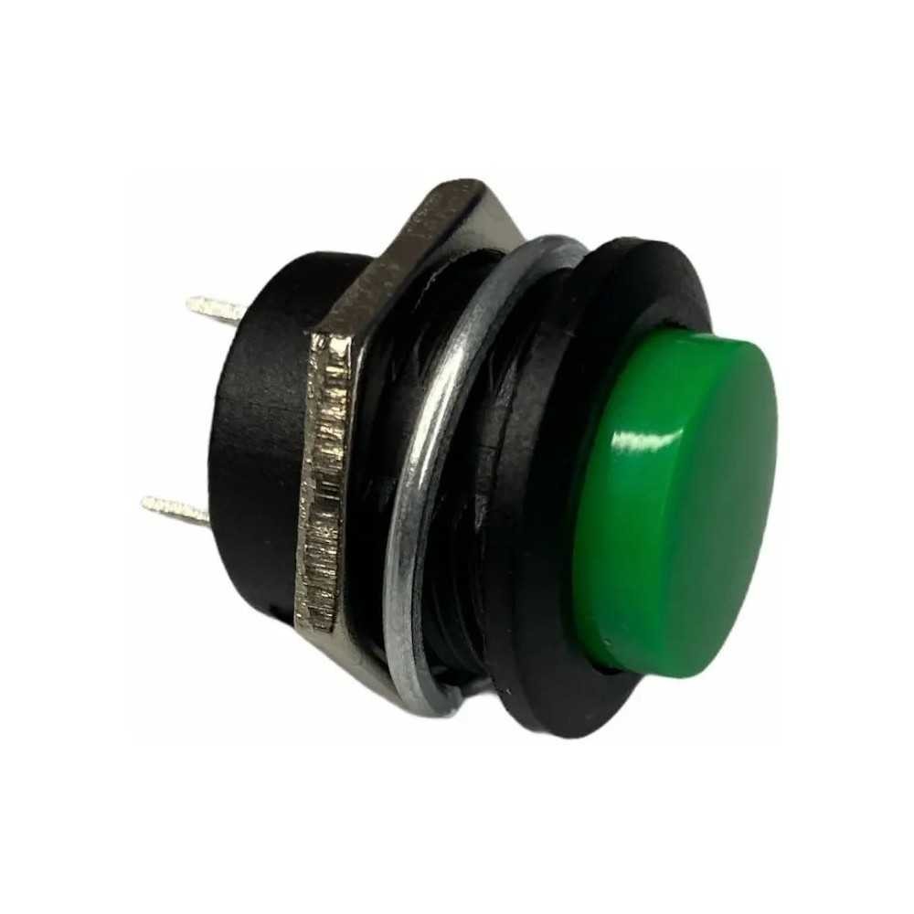 100 Botones Pulsadores Push Button On 2 Pines Na Mediano VERDE Plastico