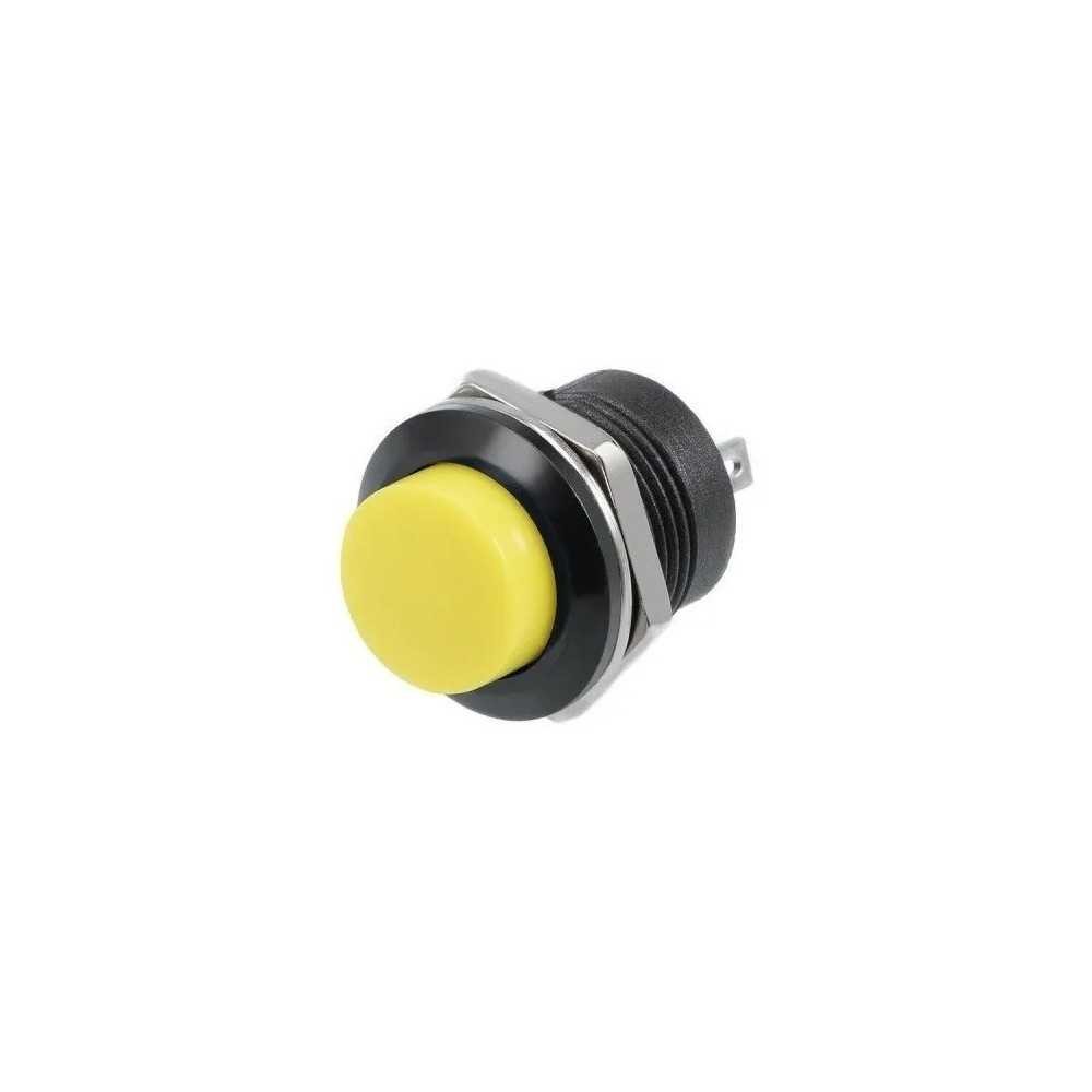 100 Botones Pulsadores Push Button On 2 Pines Na Mediano AMARILLO Plastico