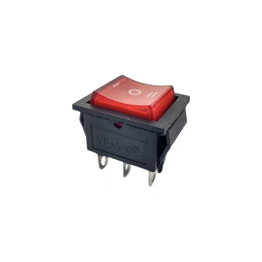 Switch Interruptor Balancín Con Piloto 6 Patas 2P 2T 20A 125V Rocker ON-OFF-ON