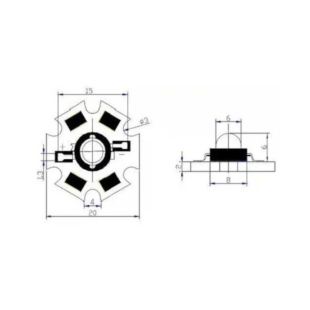 Disipador Térmico De Calor Aluminio Para LED 3W