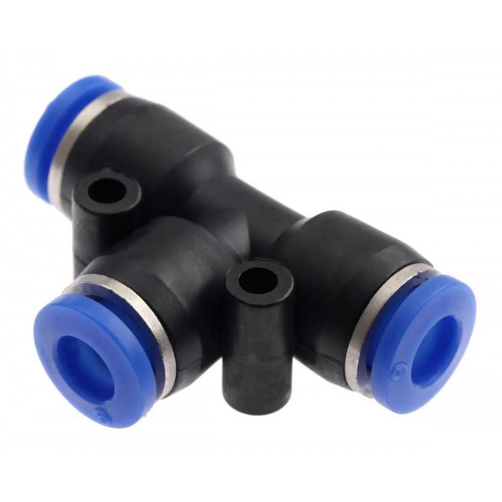 Conector Neumático T Conexión Rápida PE6 6mm Empujar Tubo