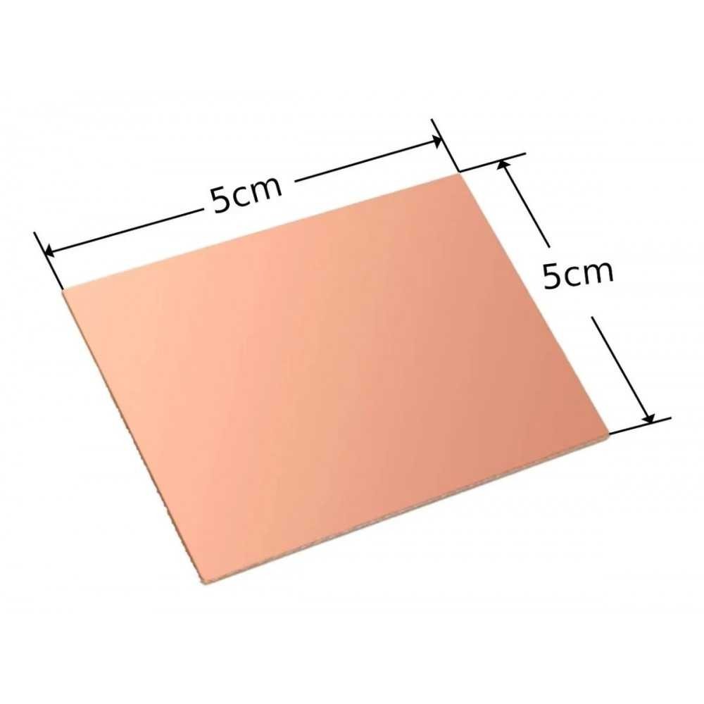 Placa Fenólica Doble Cara 5x5 Cm De Cobre Y Baquelita