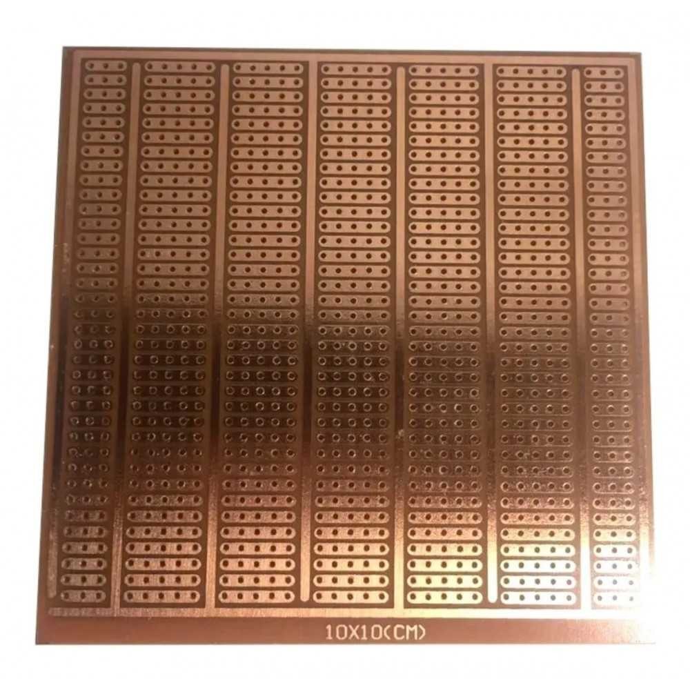 Placa Fenólica Perforada De 1mm De 10x10 Cm (Cobre Baquelita)