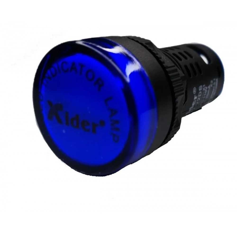 Lampara Indicadora Luz Piloto 24V DC/AC AZUL Empotrable 22mm
