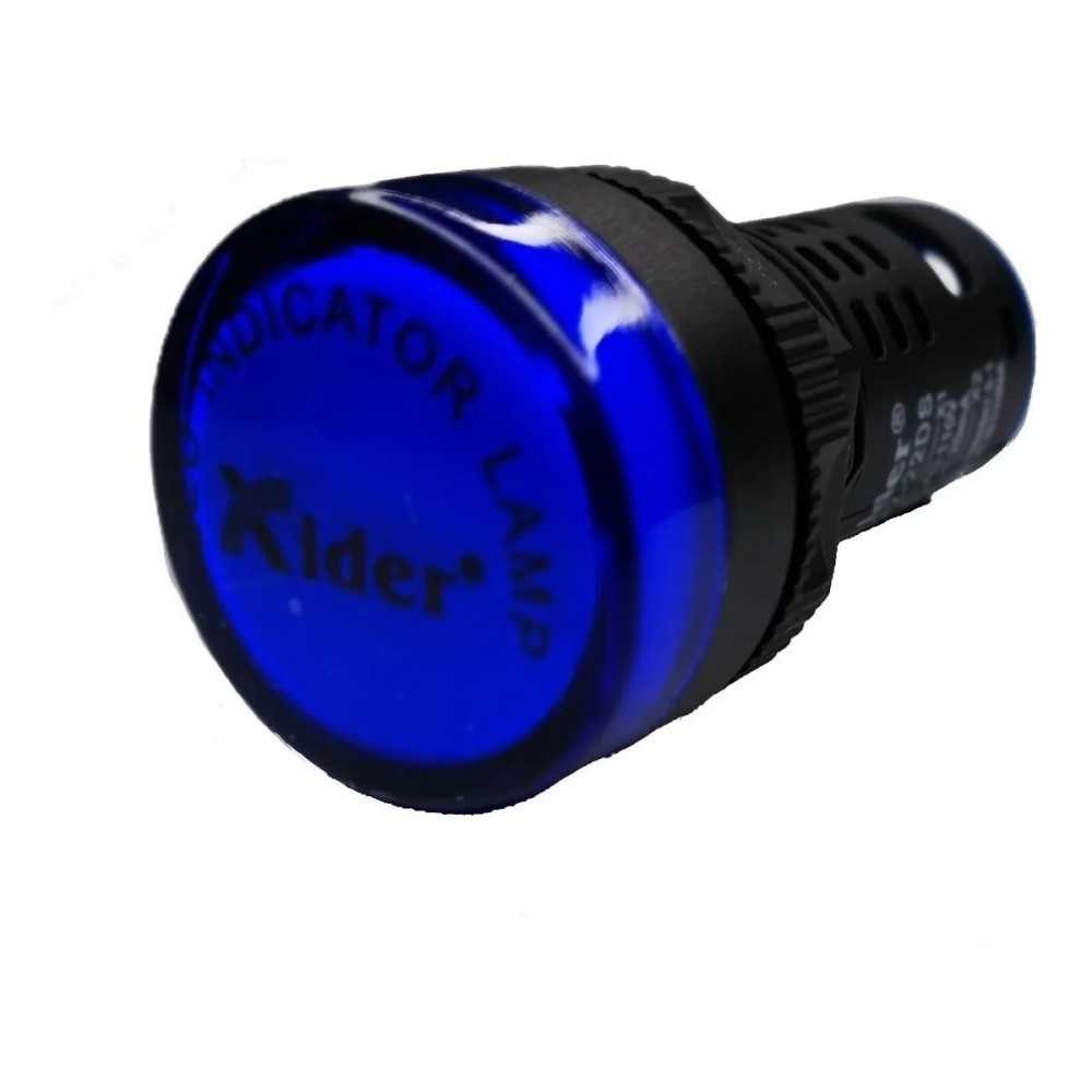 Lampara Indicadora Luz Piloto 220V AC AZUL Empotrable 22mm