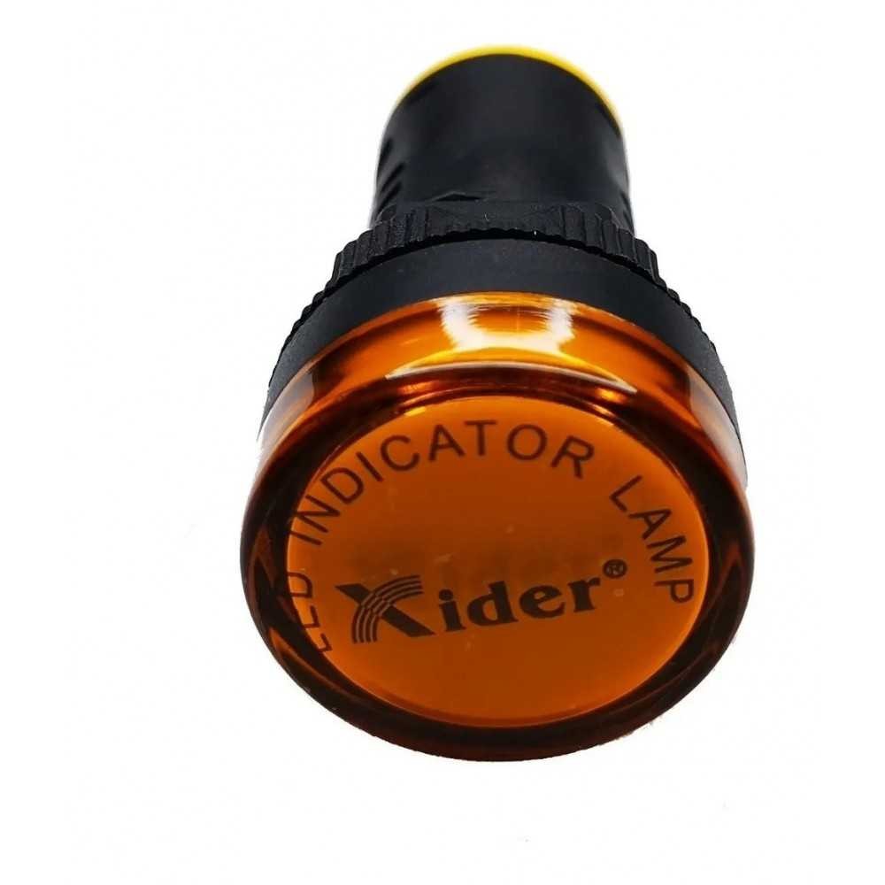 Lampara Indicadora Luz Piloto 220V AC AMARILLO Empotrable 22mm
