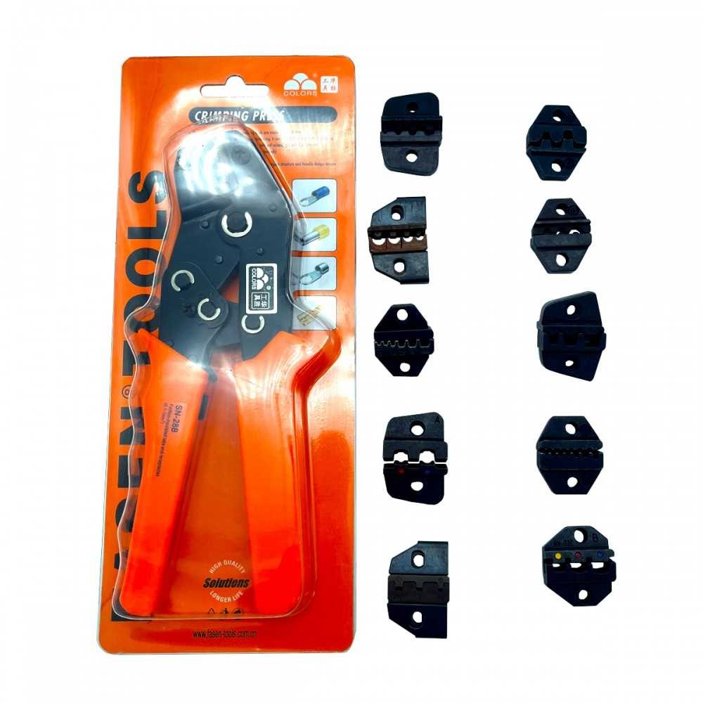 Pinza Ponchadora Mod: SN-28B11 Para Varias Terminales Con 11 Puntas Intercambiables SN-28B11