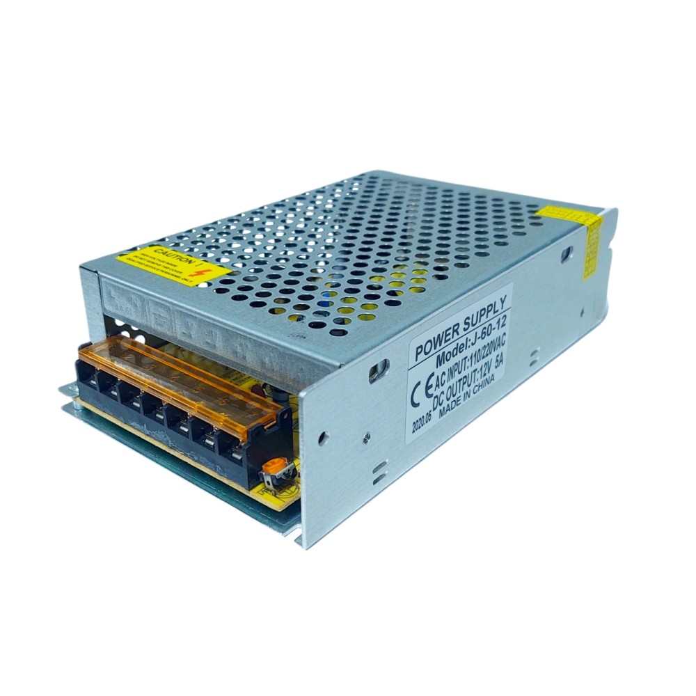 Eliminador Transformador Fuente Poder Driver 12V 5A 60W Mod: J-60-12