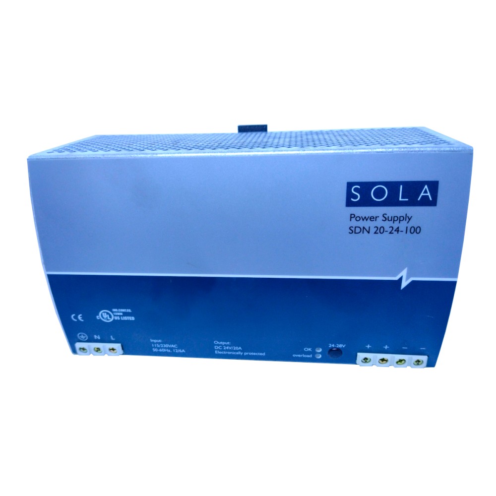 Eliminador Transformador Fuente Poder Driver SOLA/HEVI-DUTY SDN20-24-100 24V 20A 12/6A 50-60Hz