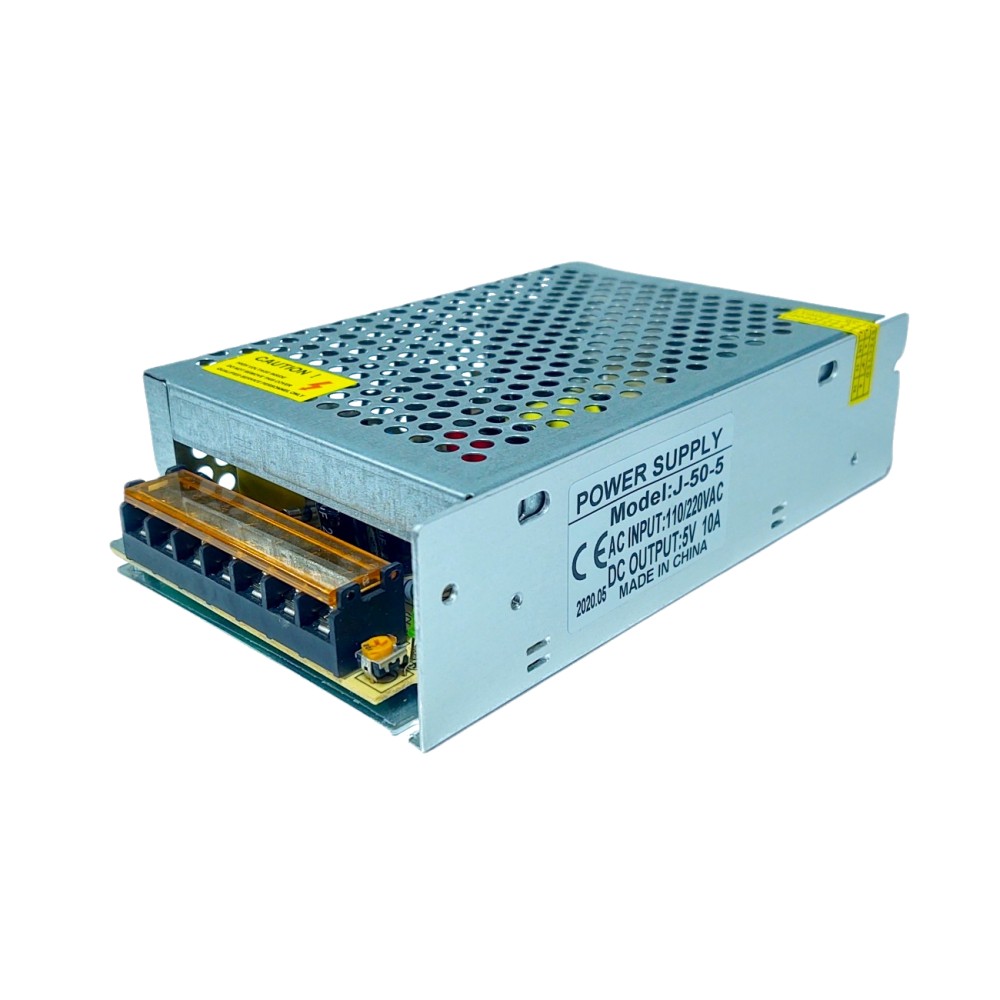 Eliminador Transformador Fuente Driver 5V 10A 50W Tira Led Mod: J-50-5