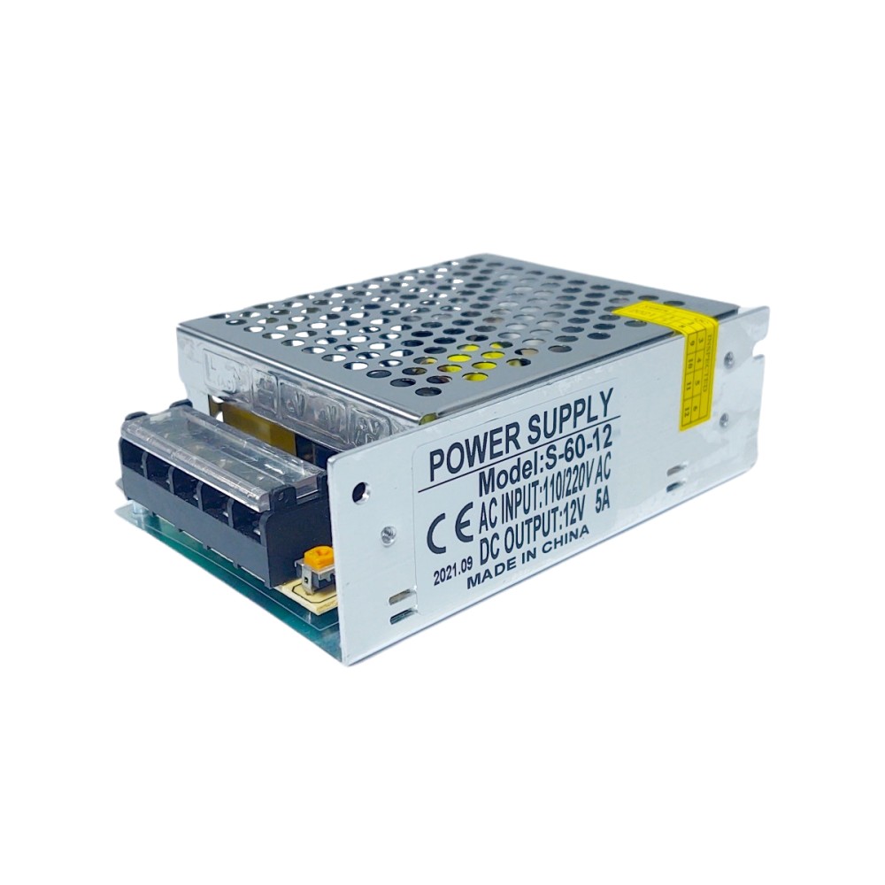 Eliminador Transformador Fuente Poder Driver 12V 5A 60W Mod: S-60-12