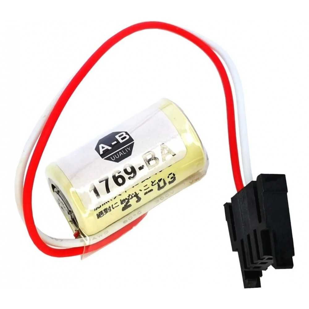Pila Batería Allen Bradley Bulletin Mod: 1769-BA 14250 CR14250SE-R 3V 850mAh Conector Negro W LOGIX5000