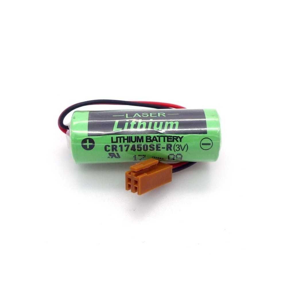 Pila Batería Sanyo 17450 Mod: CR17450SE-R 3V 2500mAh Conector Marrón Fanuc A98l-0031-0012 Plc