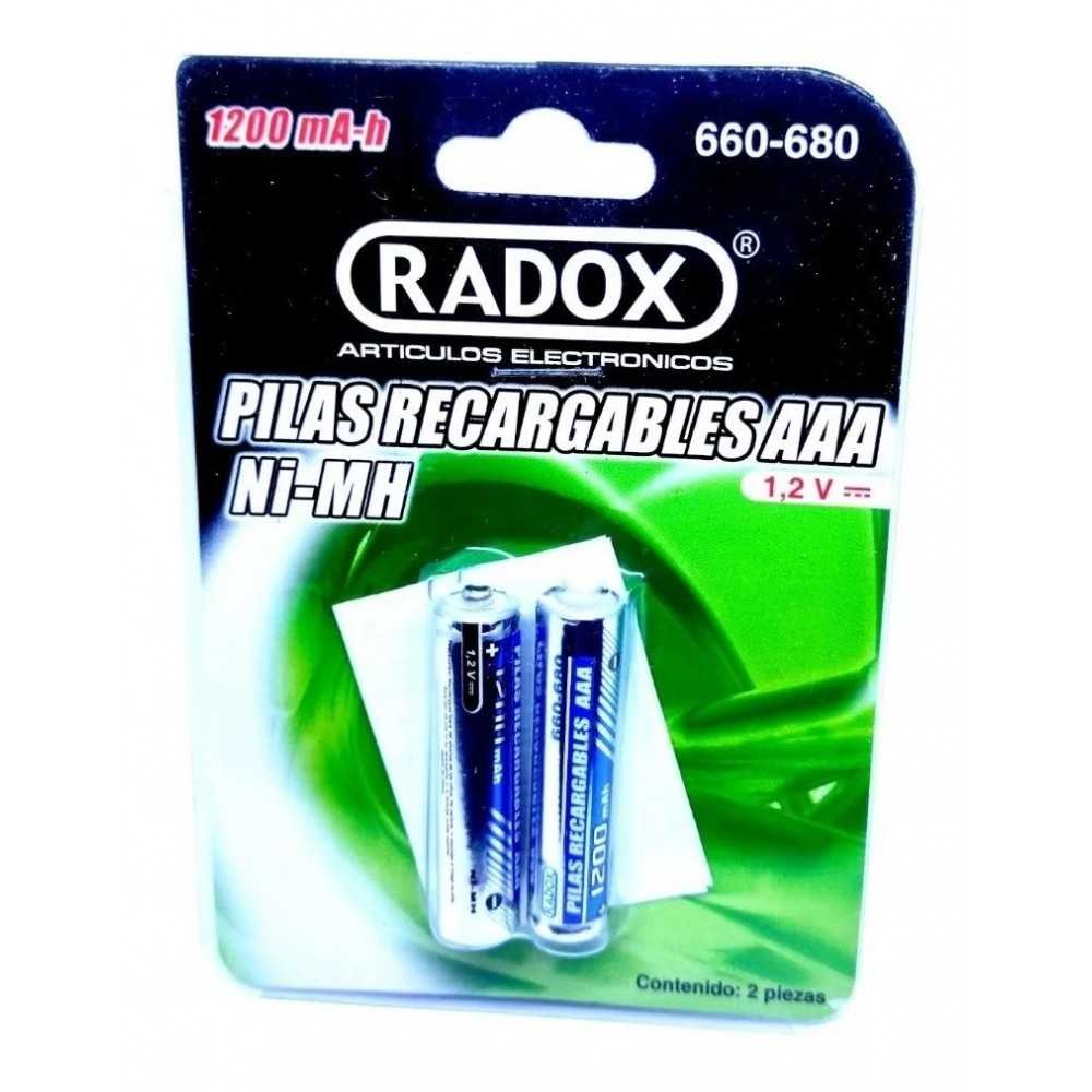 2x Pila Batería Radox Mod: 2x660-680 1.2V 1200mAh AAA Ni-Mh Recargable