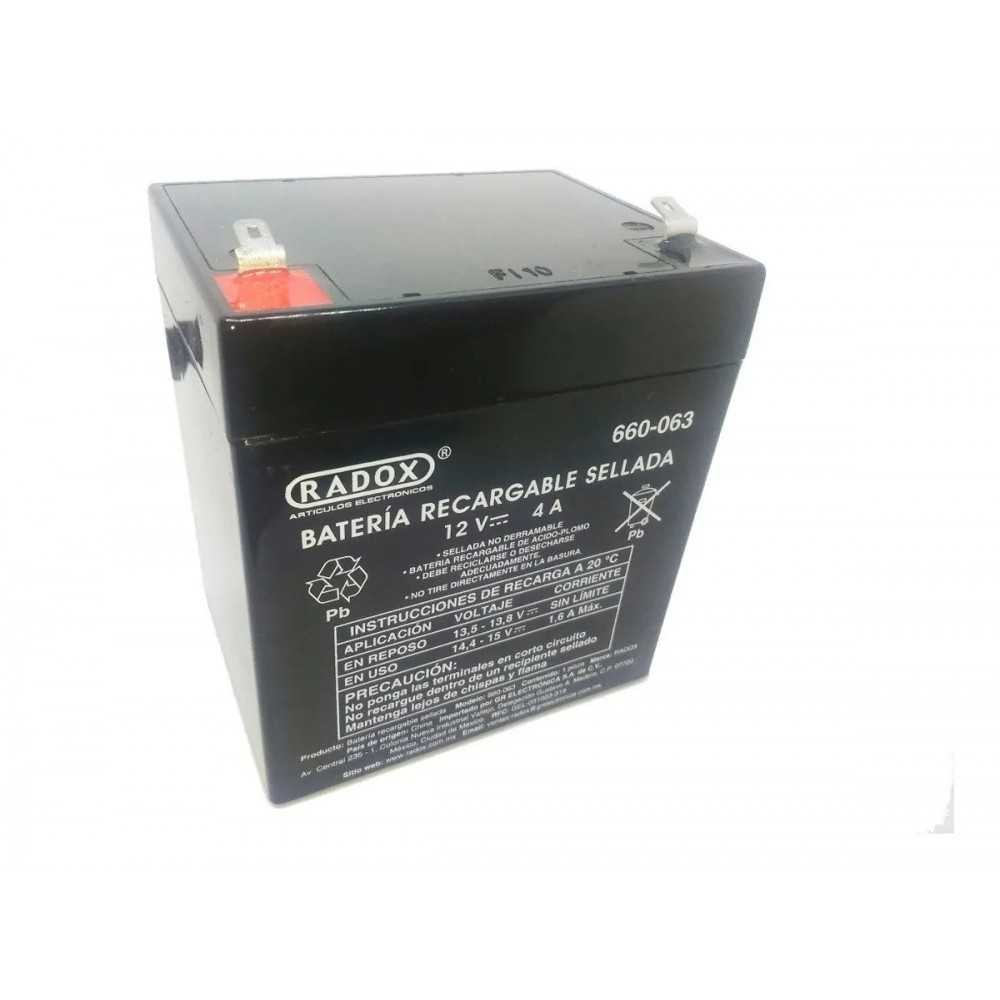 Pila Batería Radox Recargable Mod: 660-063 12V 4A Sellada De Ácido - Plomo