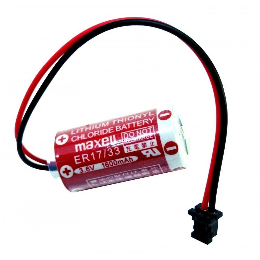 Pila Batería Maxell Mod: Er17/33 3.6V 1600mAh Conector Negro Pequeño Lithium Thionyl Para PLC