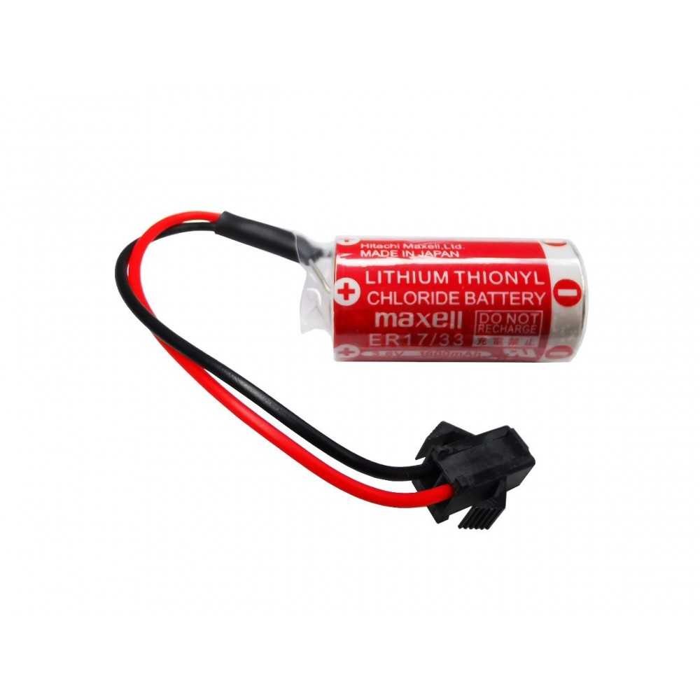 Pila Batería Maxell Mod: ER17/33 3.6V 1600mAh 1/2AA Conector Negro Arpón Lithium Thionyl