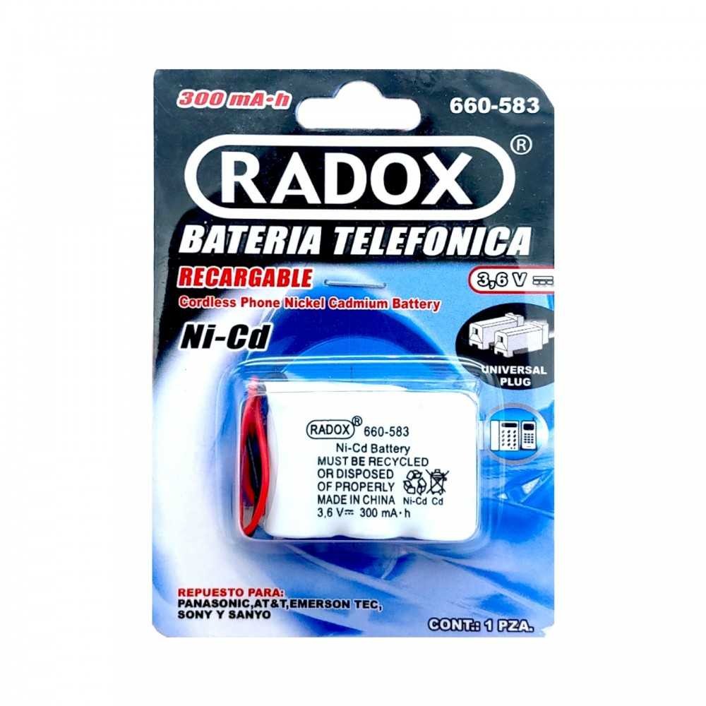 Pila Batería Radox Recargable Mod: 660-583 3.6V 300mAh 3 x 2/3 AA Para Teléfono Inalámbrico