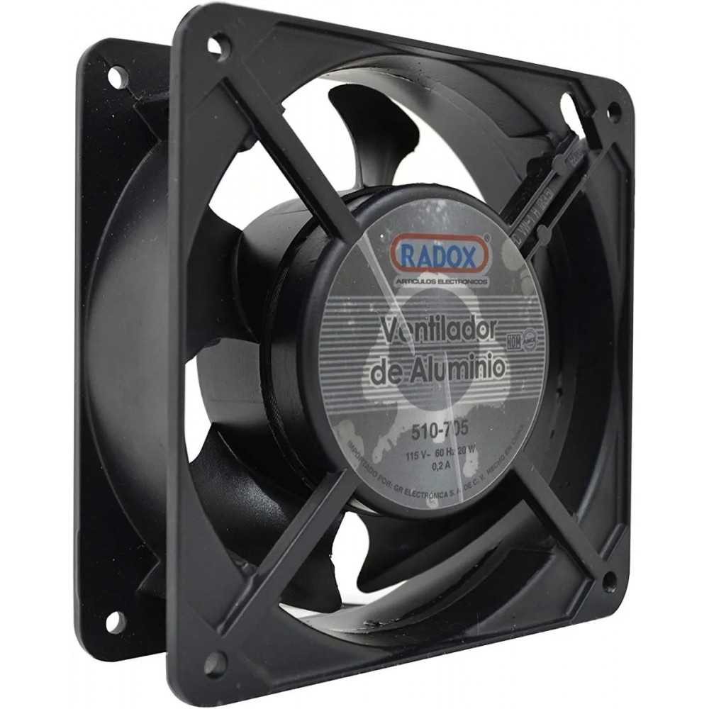 Ventilador Aluminio 6 115V AC 0.2A 120mm x 120mm x 38mm Mod: 510-705