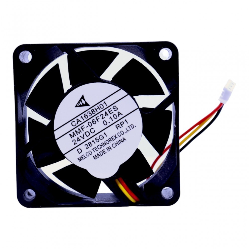 Ventilador MELCO TECHNOREX Mod: CA1638H01 MMF-06F24ES-RP1 24V 0.10A 60mm x 60mm x 25mm Conector Blanco 3 Pines