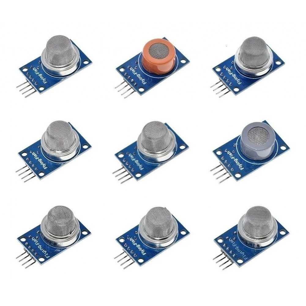 Kit Sensores Gas Humo Alcohol Aire MQ-2 MQ-3 MQ-4 MQ-5 MQ-6 MQ-7 MQ-8 MQ-9 MQ-135