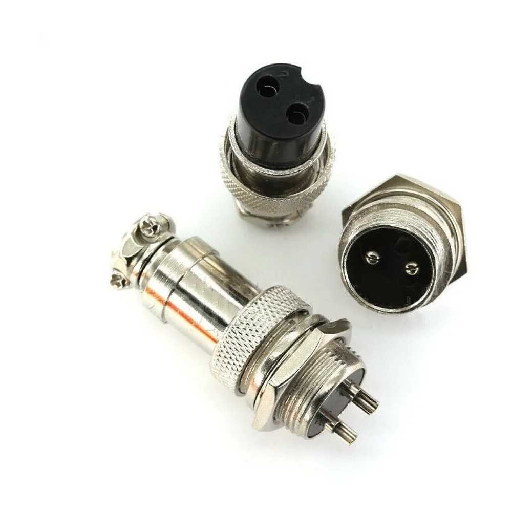 Conector Terminal De Aviación GX16 2 Pines Metal Circular Cnc (Cable-Cable)