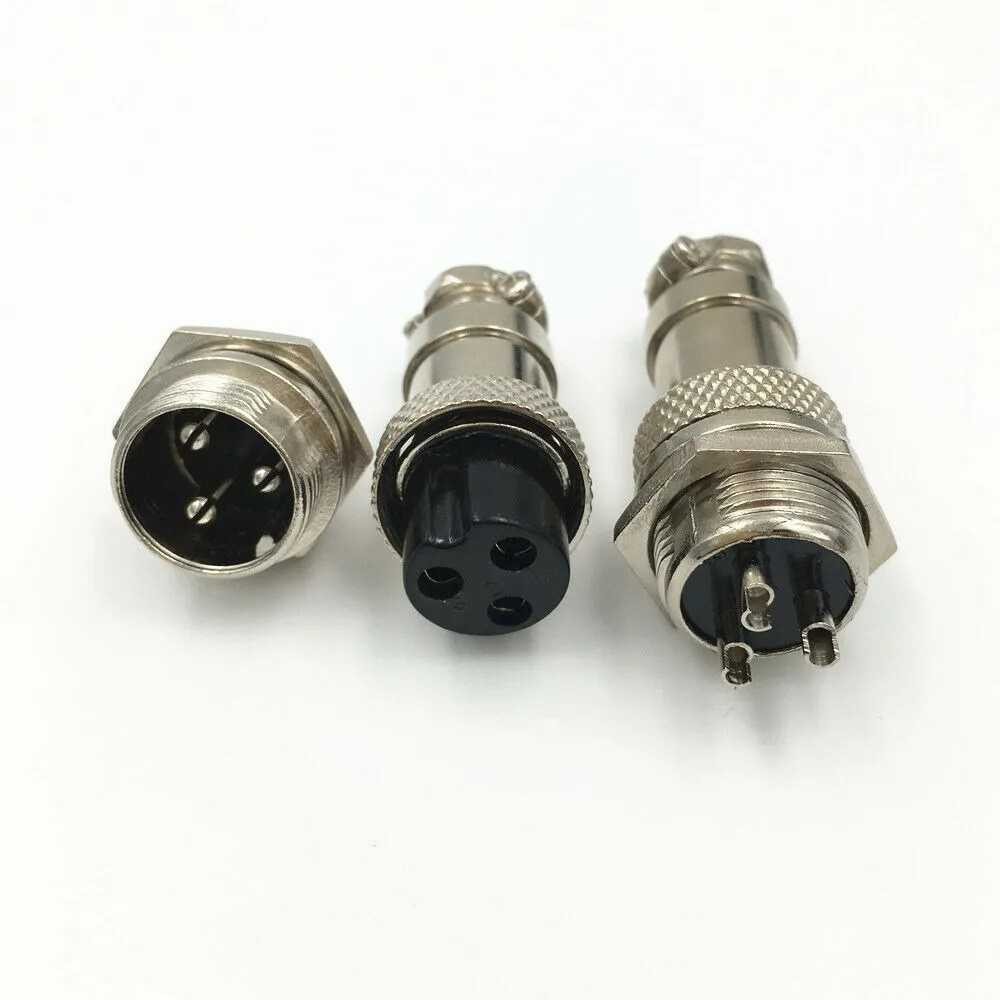 Conector Terminal De Aviación GX20 3 Pines Metal Circular Cnc (Cable-Cable)