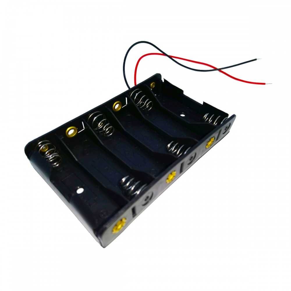 Portapilas Mod: PP-B6xAA Base para 6 piezas AA Sin Plug