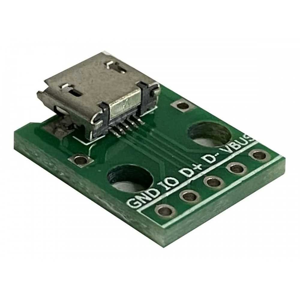 Adaptador MICRO USB Tipo B Hembra A DIP PCB