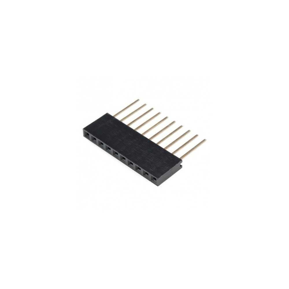 Tira Header Conector De 10 Pines Hembra Apilable Para Arduino