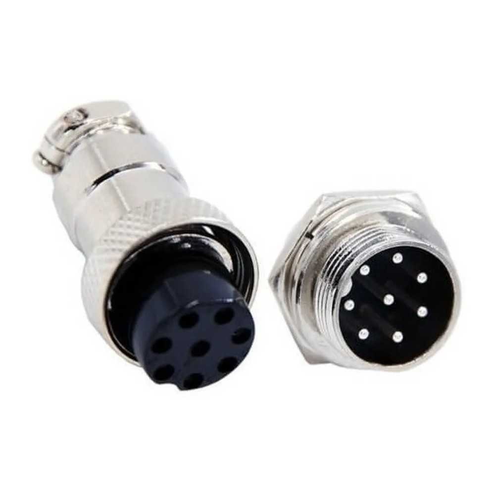 Conector Terminal De Aviación GX16 8 Pines Metal Circular Cnc (Cable-Pared)