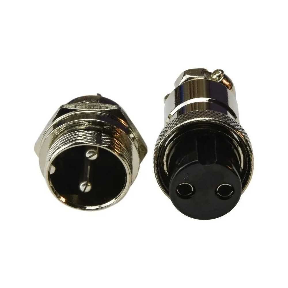 Conector Terminal De Aviación GX16 2 Pines Metal Circular Cnc (Cable-Pared)