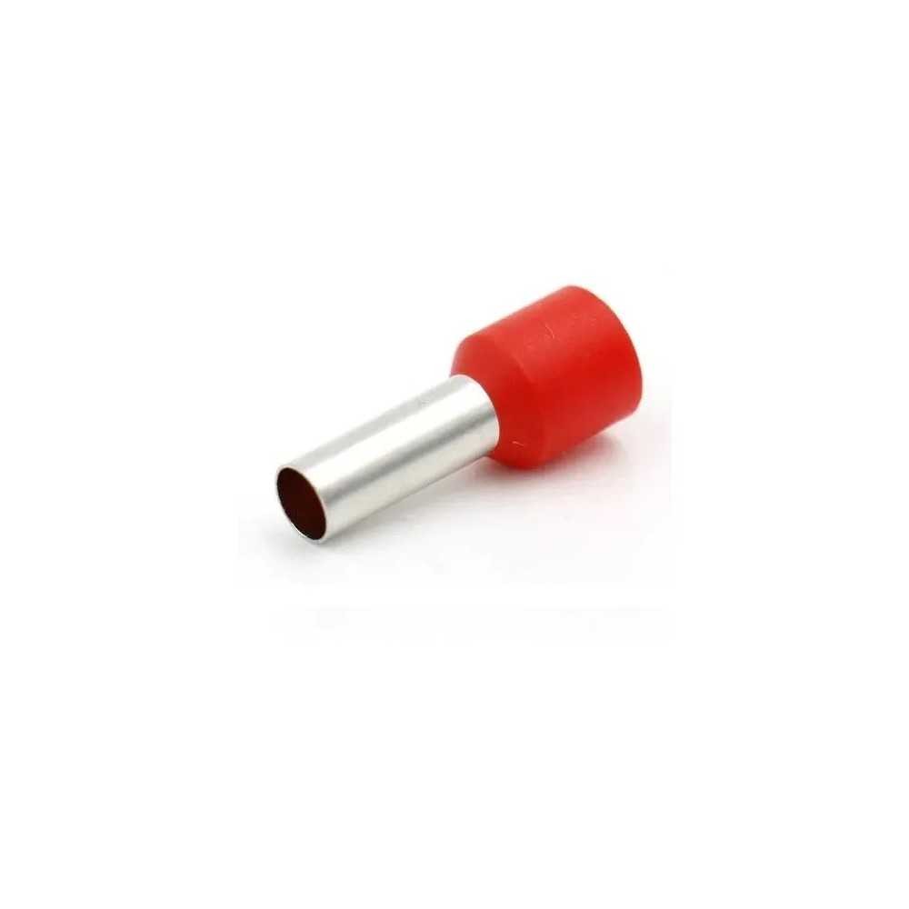 Terminales Ferrules Cal 14 AWG Cilíndricas Eléctricas Aisladas Cable E2508 ROJO