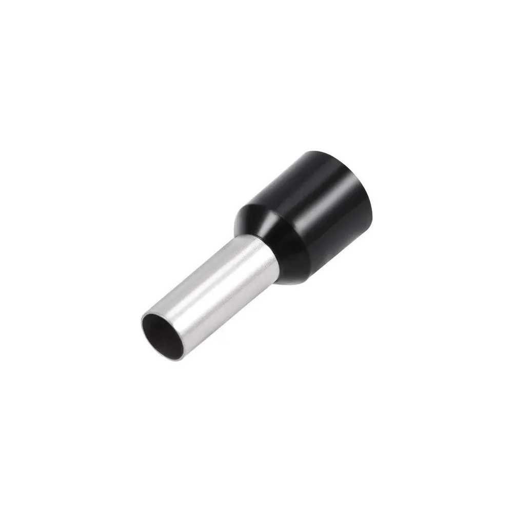 Terminales Ferrules Cal 22 AWG Cilíndricas Eléctricas Aisladas Cable E0508 Negro