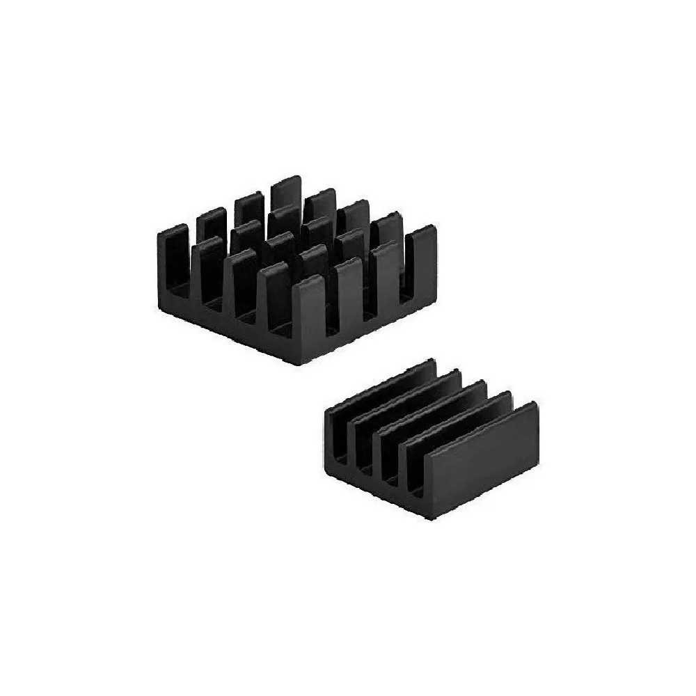 Kit 2 Disipadores Térmicos De Calor Cooler Aluminio Color Negro Raspberry PI Arduino