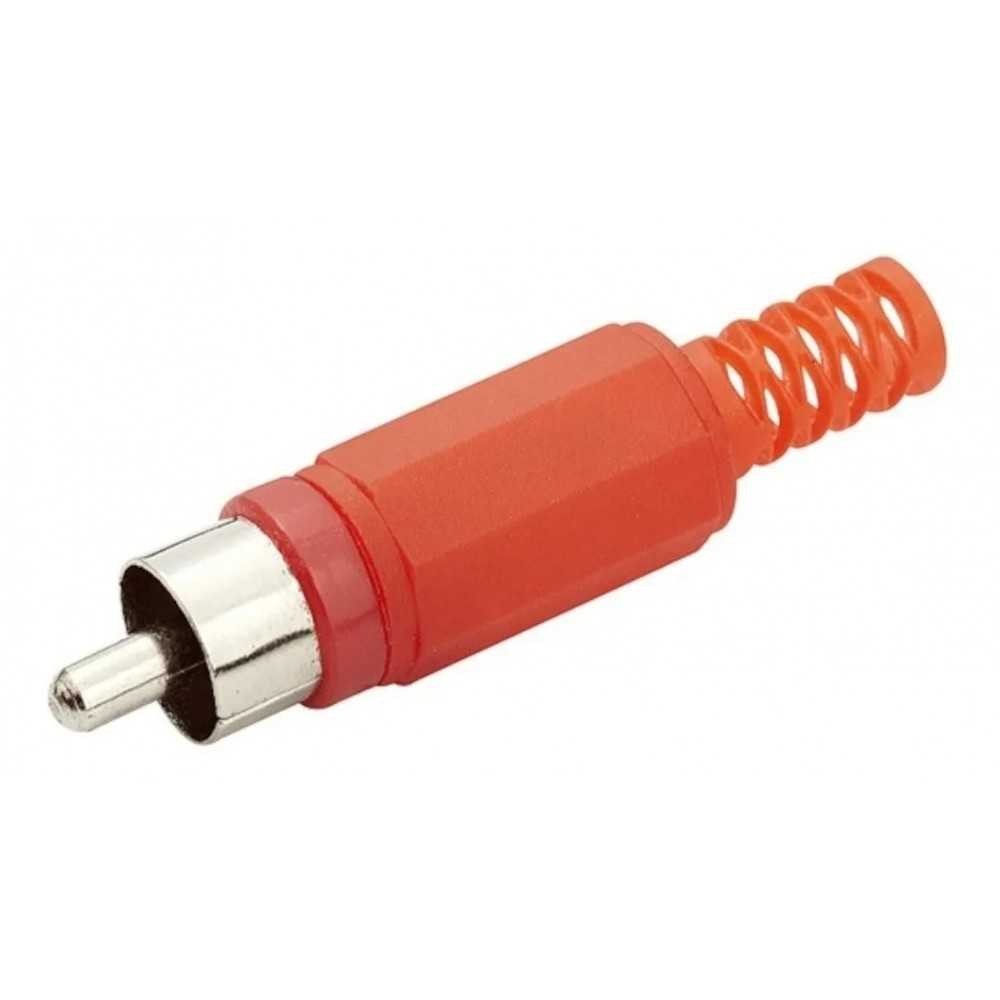 Plug RCA De Plástico Rojo Con Resorte