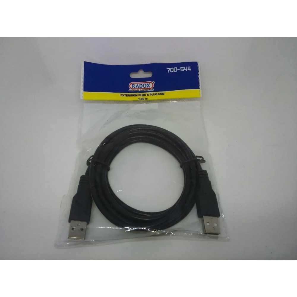 Extensión Plug A Plug USB Tipo A RADOX 1.8m