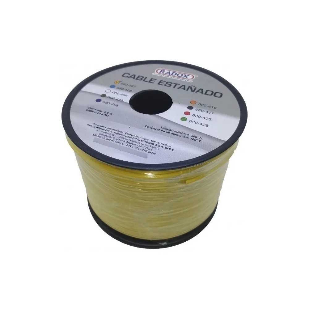 Rollo Cable Radox Mod: 080-397 Estañado Calibre 22 Amarillo 100MTS